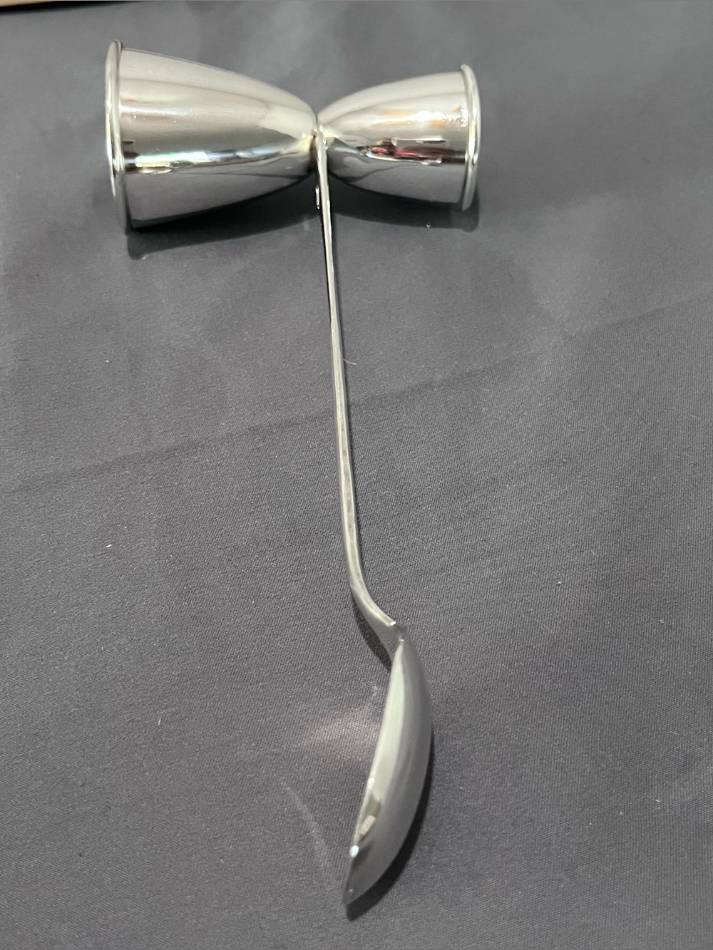 Napier Silver Jigger Bar Tool Cocktail Mechanical Spoon Art Deco Vintage Party
